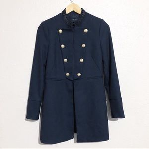 SOLD Zara Basic Navy Blue Military Style Coat
